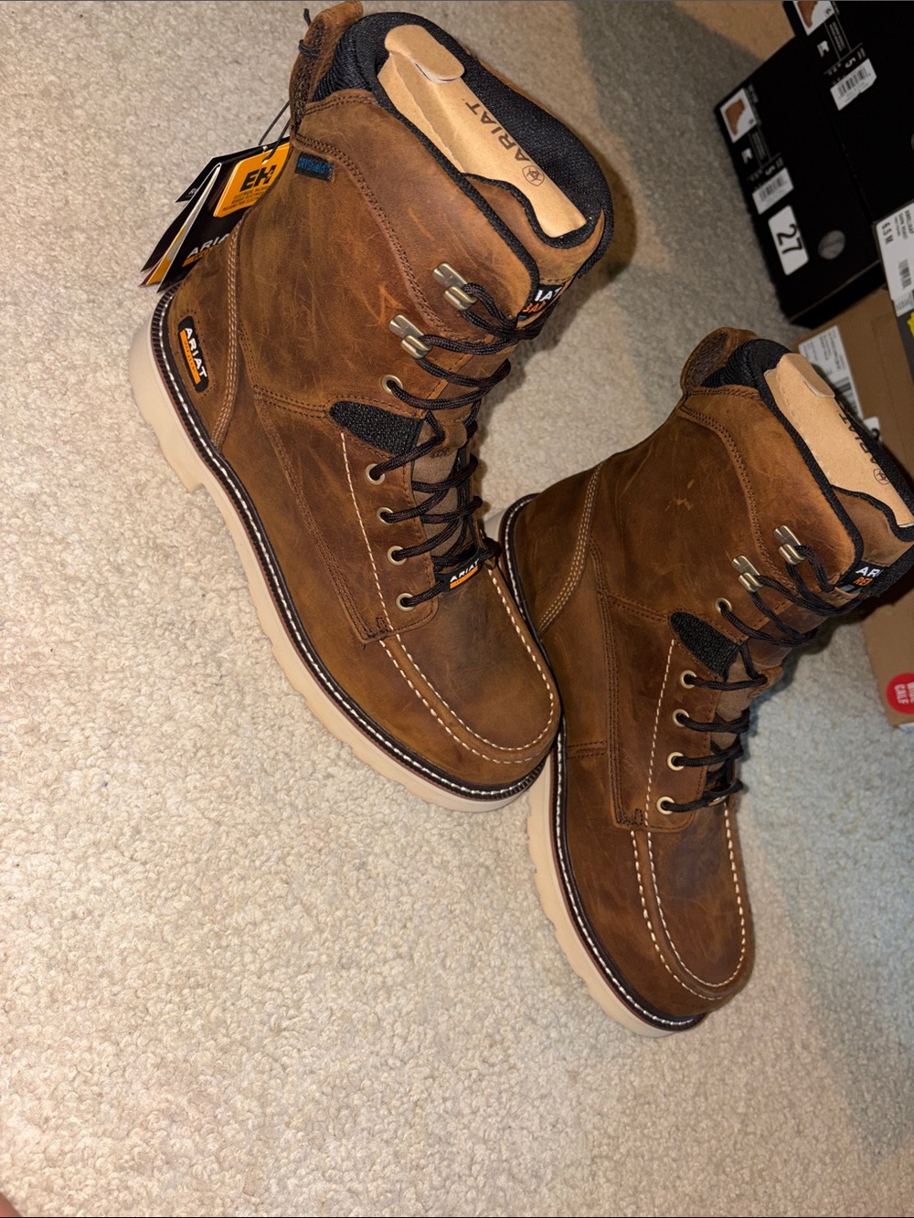 Ariat Men's Tan Brown Lace-Up Work Boots Electrical Hazard